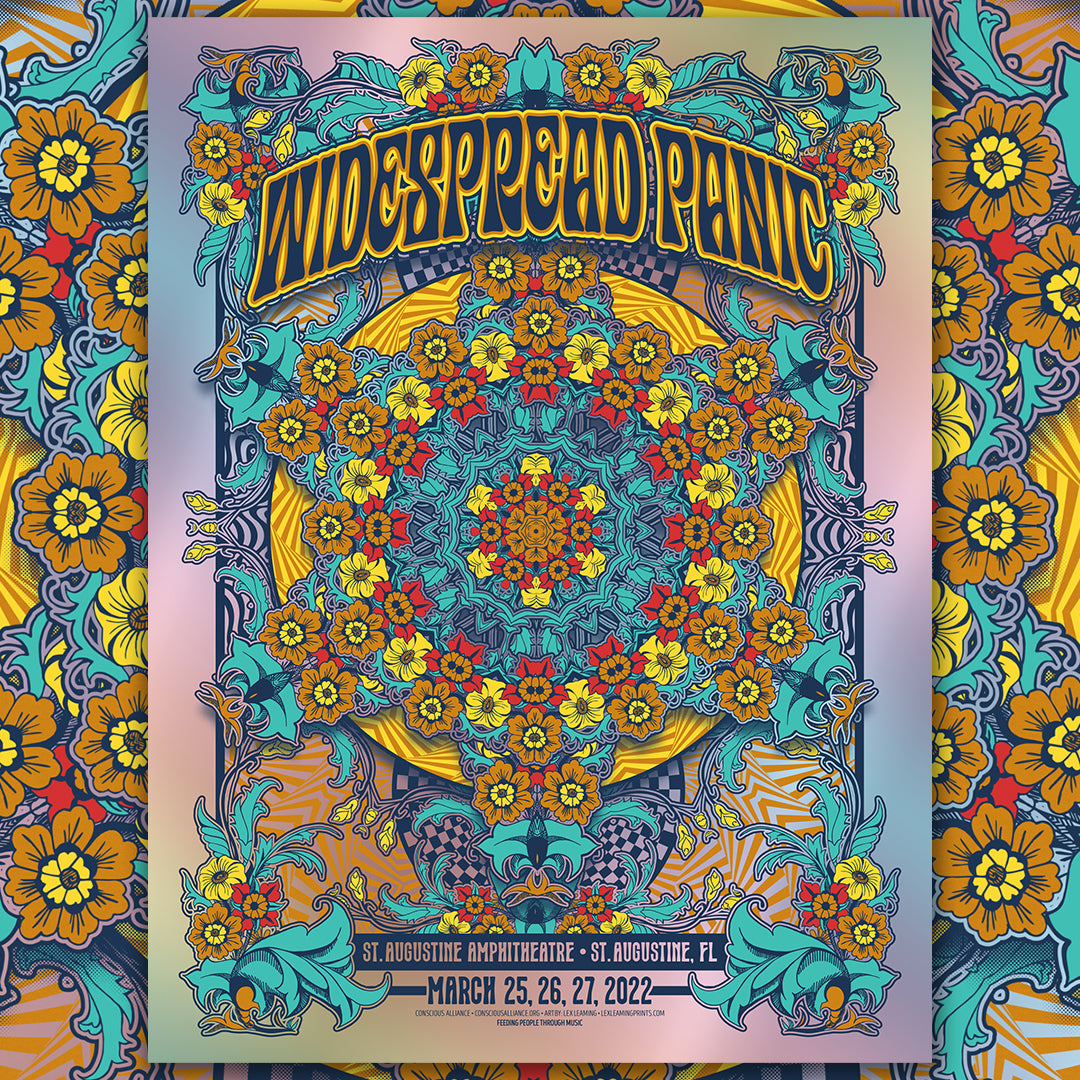 Widespread Panic St. Augustine, FL 2022 - Rainbow Foil