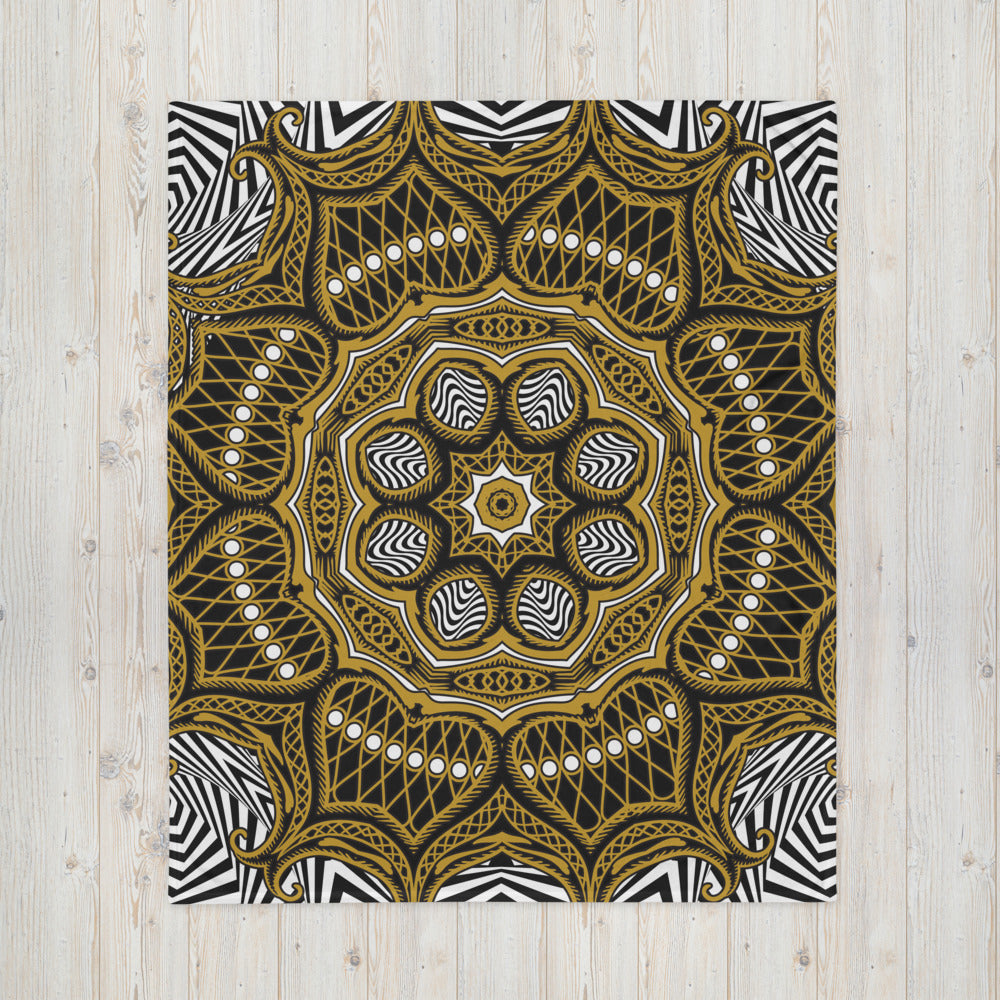 Mandala Dorado Throw Blanket